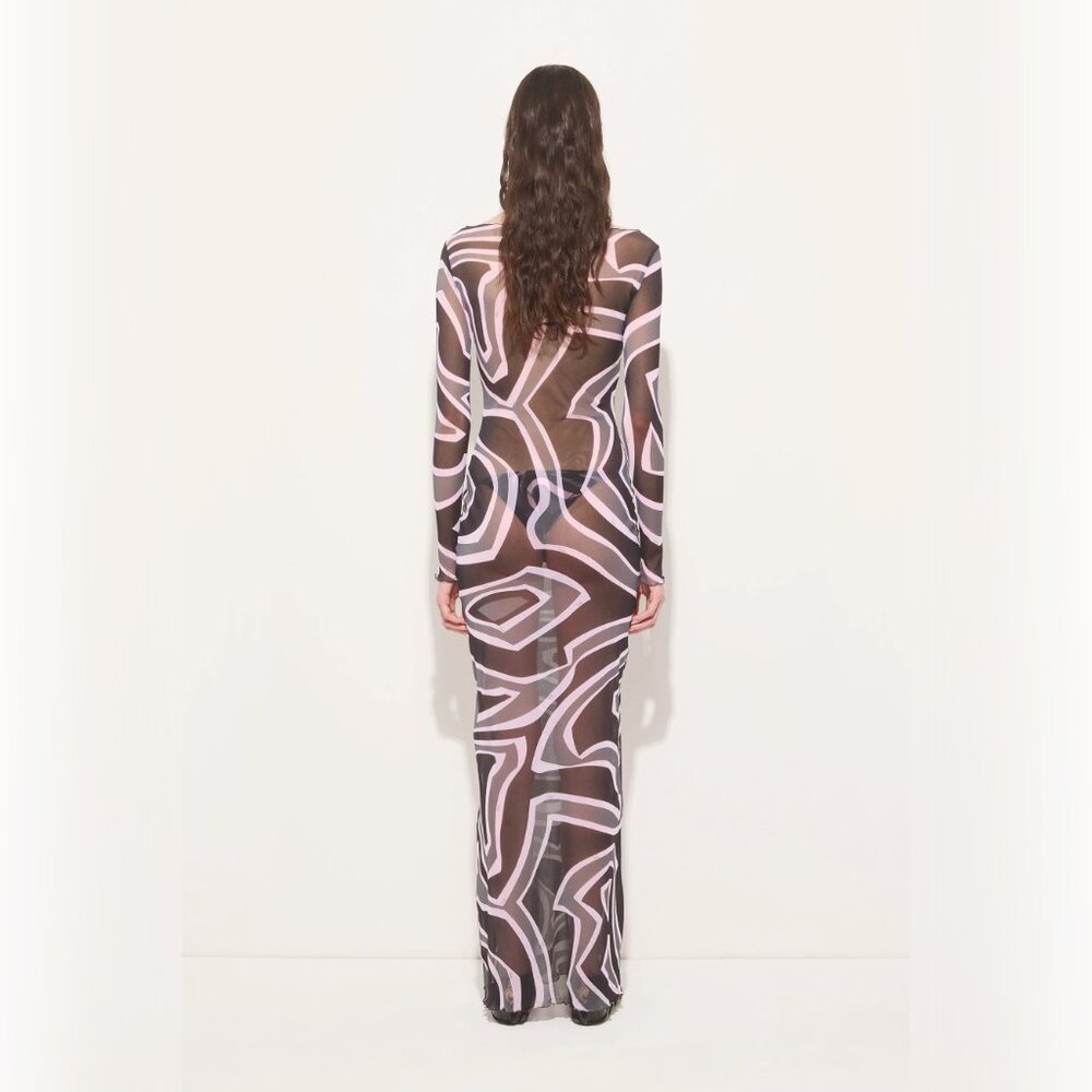 Emilio Pucci labirinto print tulle dress - black - Picture 3 of 14